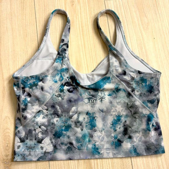 Lululemon Align Cropped Tank Multi Blue Pattern Size 8 - Picture 4 of 4